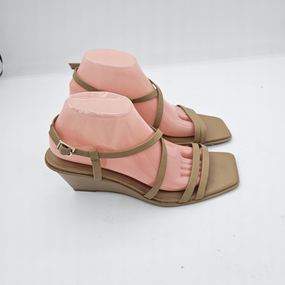 Caslon Paola Wedge Sandals Tan Camel Size 9.5 - Picture 6 of 12